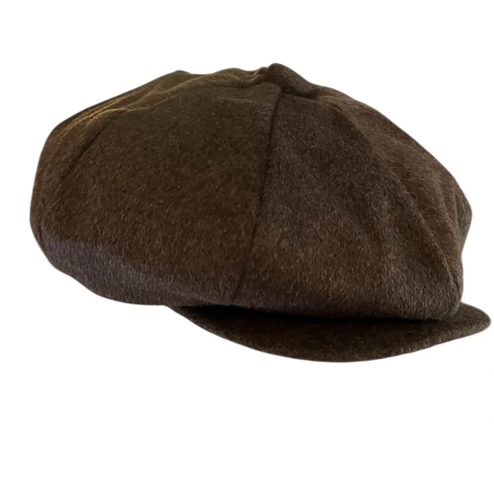 Stefeno Brown Cashmere newsboy cap size Medium - Picture 11 of 11